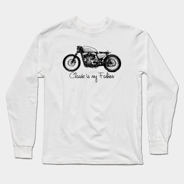 Classic Motor Bike Long Sleeve T-Shirt by Illustro Art